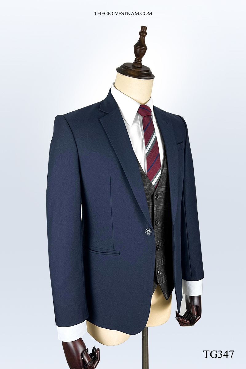 Bộ suit xanh đen cao cấp một nút TG347 #2